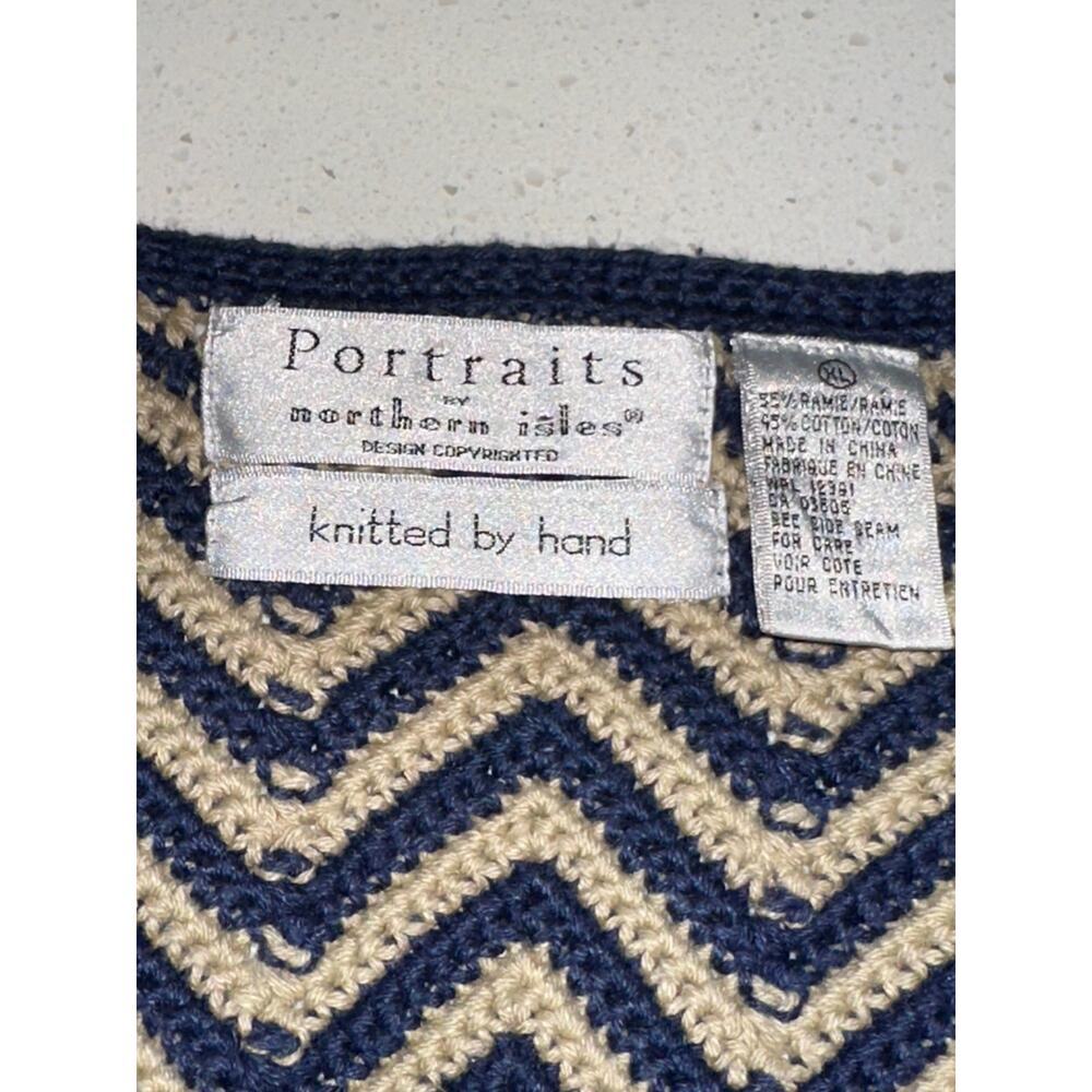Boho Hand Knit Sweater Vest XL Cottagecore Floral Embroidered Knit Cardigan XL - Picture 3 of 14